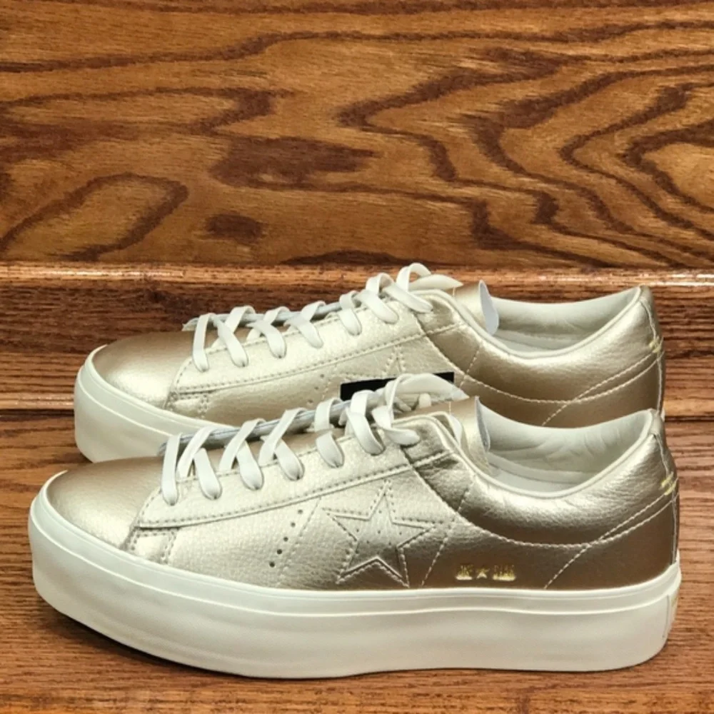 Converse One Star Platform Ox‎ Gold Egret Shoes